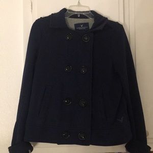 Like new blue American Eagle fleece jacket, size M